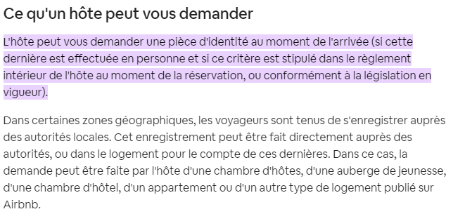 controle identite arrivee airbnb
