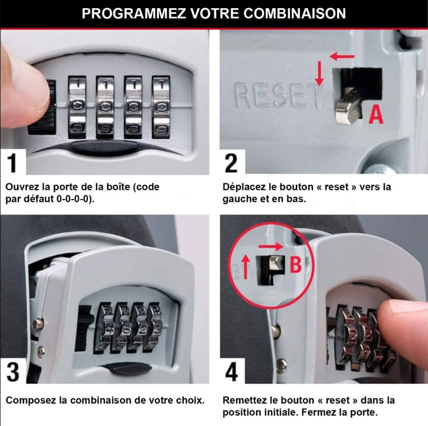 ouverture configuration boite a cles masterlock